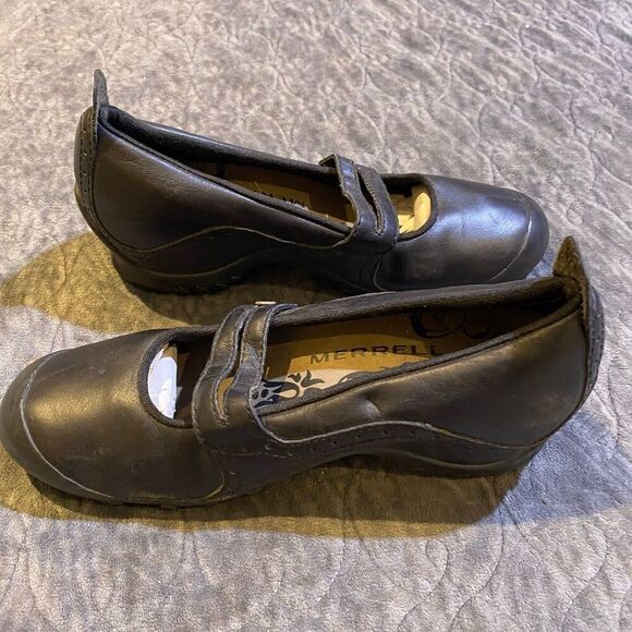 Merrell Black Leather Mary Janes Women's Size 7 - Picture 4 of 10